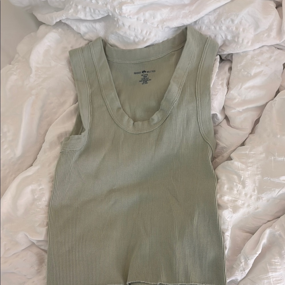 Sage Green Ribbed Tank Top